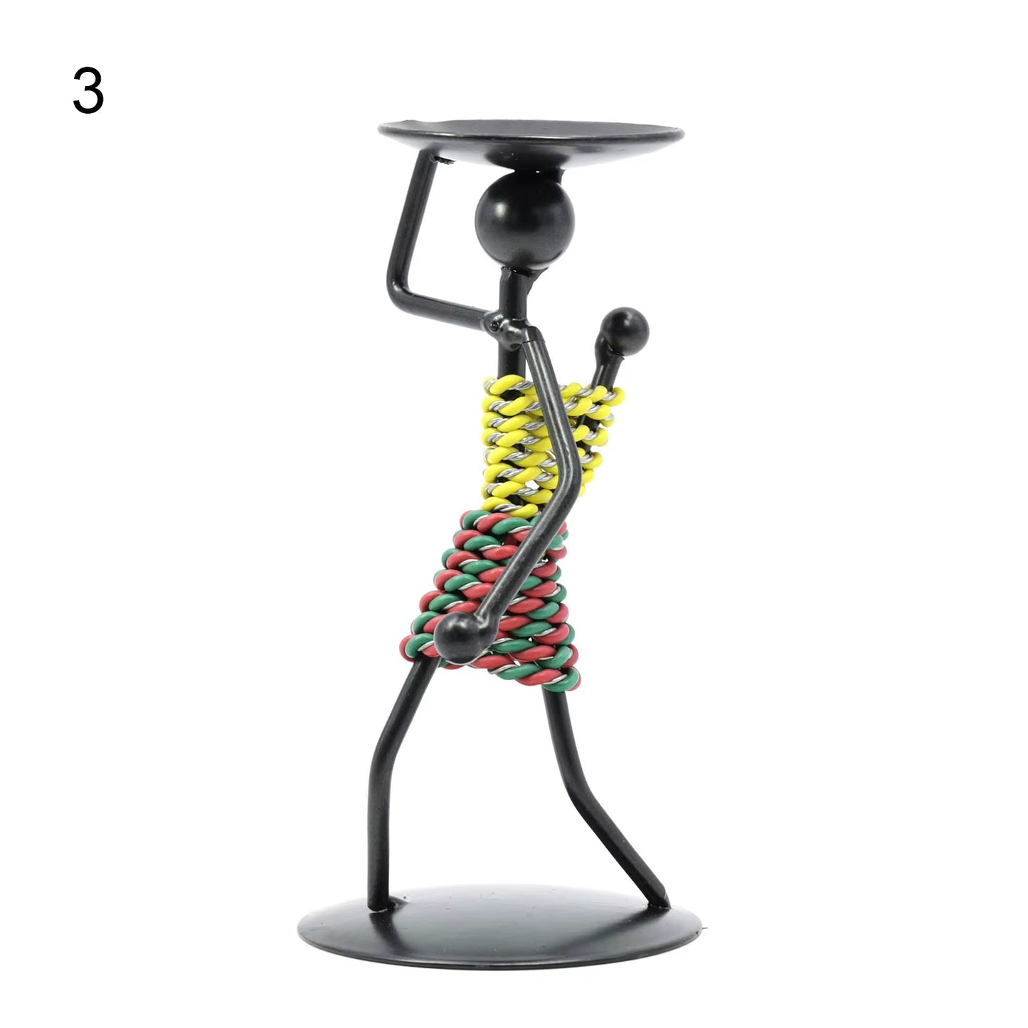 Nordic Metal Candlestick Abstract Character Sculpture Candle Holder Decor Handmade Figurines Home Christmas Decoration Art Gift