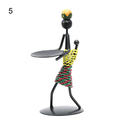 Nordic Metal Candlestick Abstract Character Sculpture Candle Holder Decor Handmade Figurines Home Christmas Decoration Art Gift