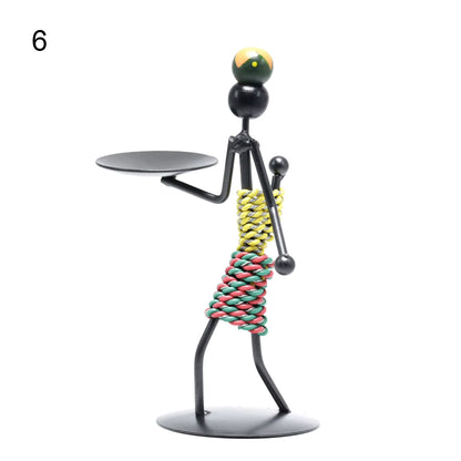 Nordic Metal Candlestick Abstract Character Sculpture Candle Holder Decor Handmade Figurines Home Christmas Decoration Art Gift