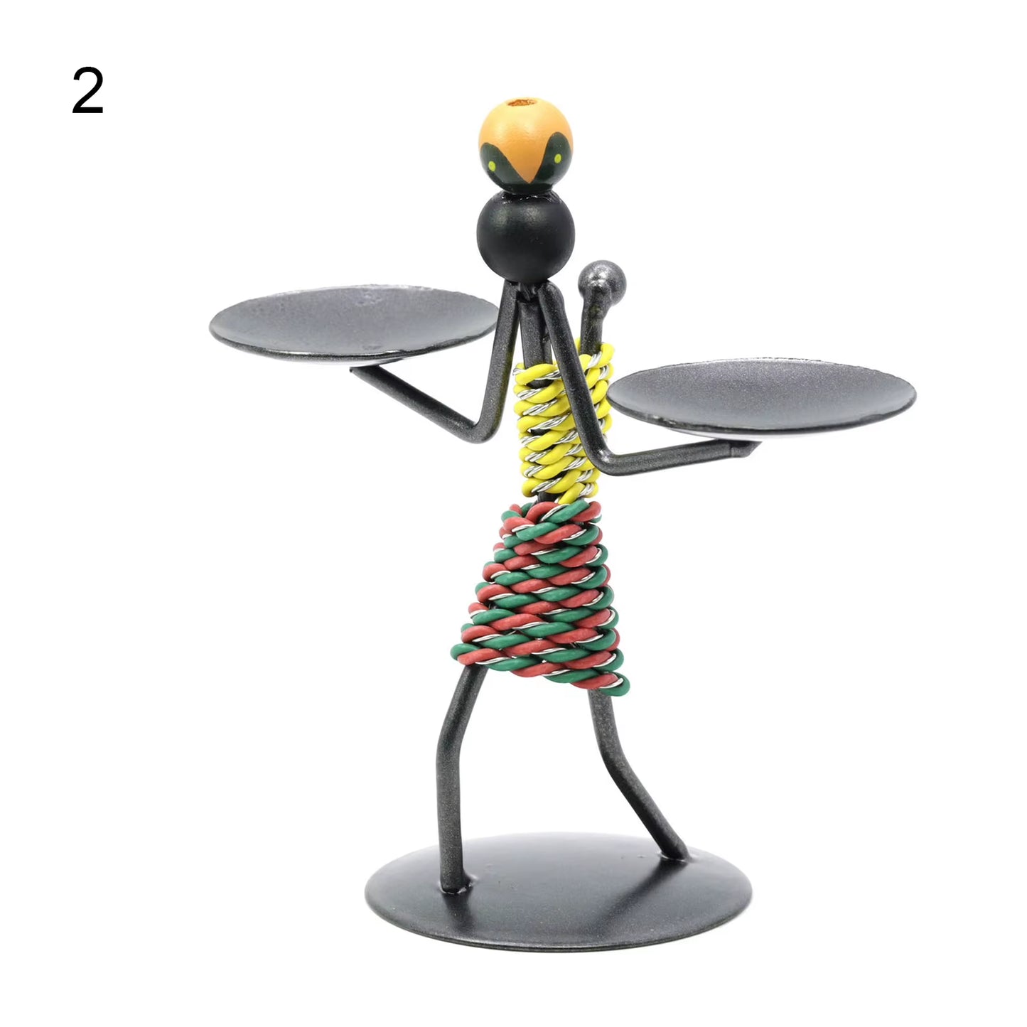 Nordic Metal Candlestick Abstract Character Sculpture Candle Holder Decor Handmade Figurines Home Christmas Decoration Art Gift