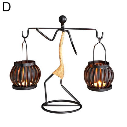 Nordic Metal Candlestick Abstract Character Sculpture Candle Holder Decor Handmade Figurines Home Christmas Decoration Art Gift
