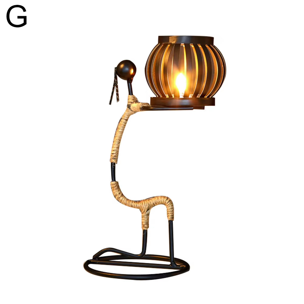 Nordic Metal Candlestick Abstract Character Sculpture Candle Holder Decor Handmade Figurines Home Christmas Decoration Art Gift