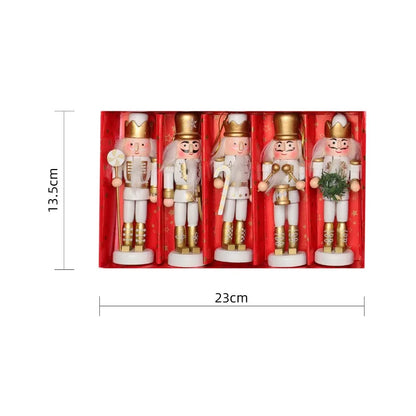 3/4/5PCS Christmas Tree Decoration Pecan Soldier Hanging Christmas Wooden Ornament New Year Pecan Soldier New Year Gift Set