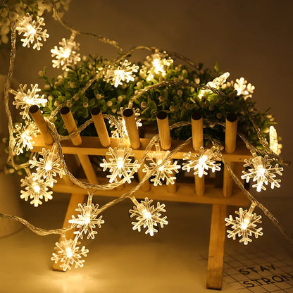 Snowflake LED Light Christmas Decorations for Home Hanging Garland Christmas Tree Decor Ornament 2025 Navidad Xmas Gift New Year