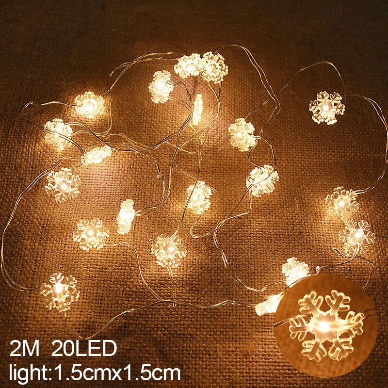 Snowflake LED Light Christmas Decorations for Home Hanging Garland Christmas Tree Decor Ornament 2025 Navidad Xmas Gift New Year
