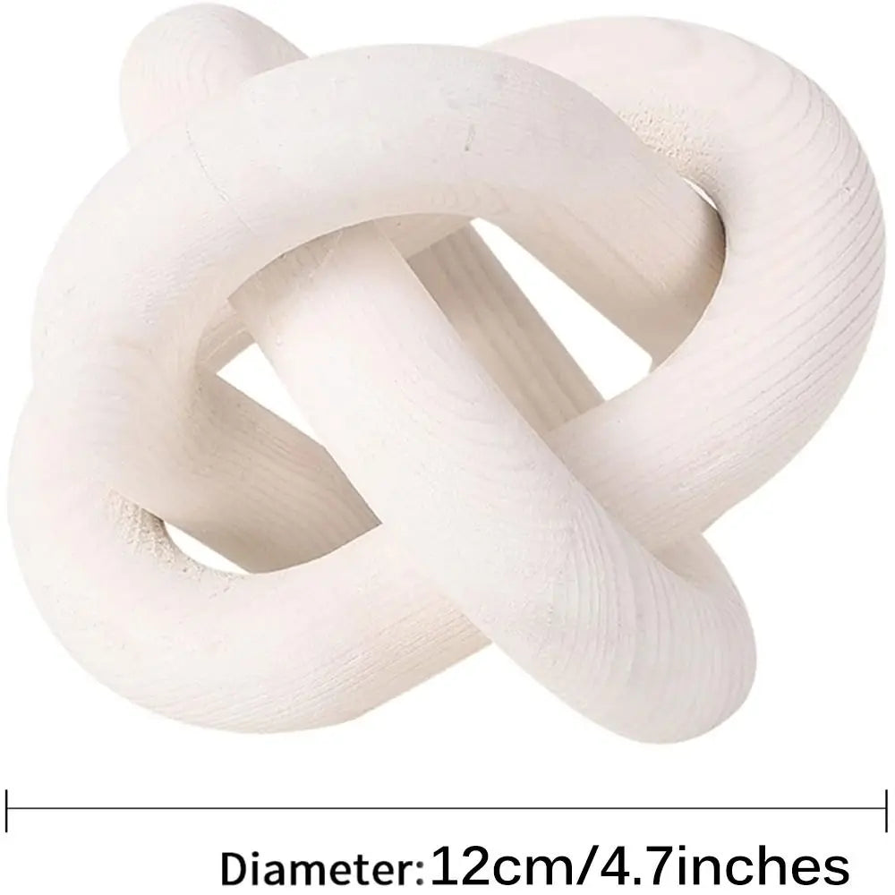 New Boho Style Wooden Home Decor Ornament Hand Carved 3-Link Chain Art Craft Table Farmhouse Office Rustic Decoration Ornament