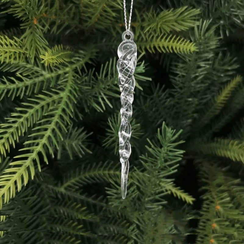 5/10Pcs Christmas Decoration Crystal Snowflake Hanging Xmas Tree Pendant Ornaments for Home Decor Party 2025 New Year Supplies