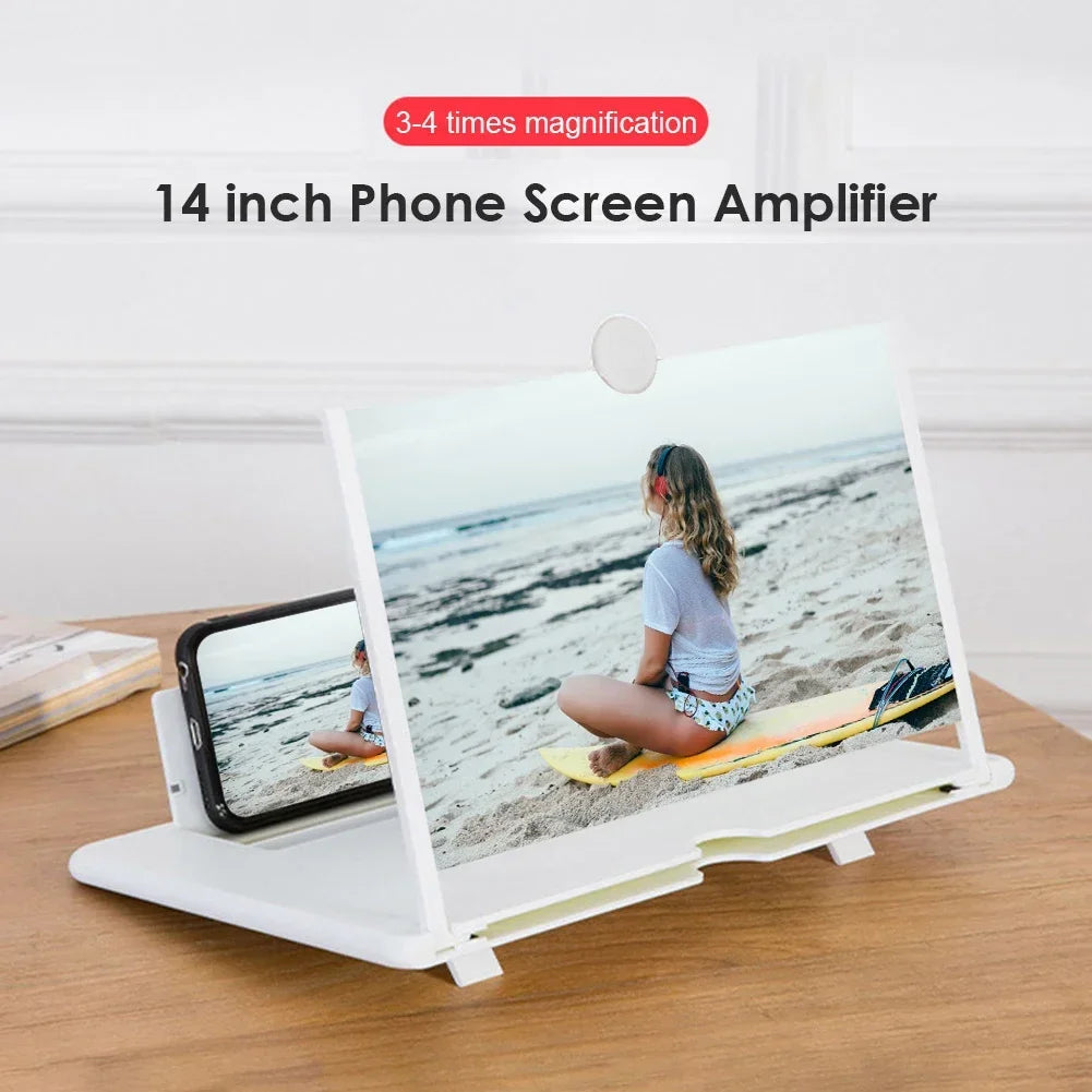 8/14 Inch 3D Screen Amplifier Mobile Phone Screen Video Magnifier for Smartphone Enlarged Screen Phone Stand Bracket Mobile
