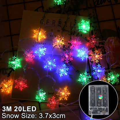 Snowflake LED Light Christmas Decorations for Home Hanging Garland Christmas Tree Decor Ornament 2025 Navidad Xmas Gift New Year