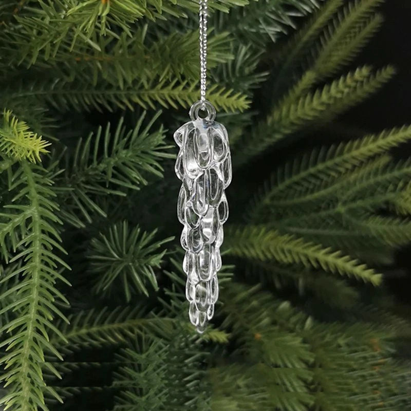 5/10Pcs Christmas Decoration Crystal Snowflake Hanging Xmas Tree Pendant Ornaments for Home Decor Party 2025 New Year Supplies