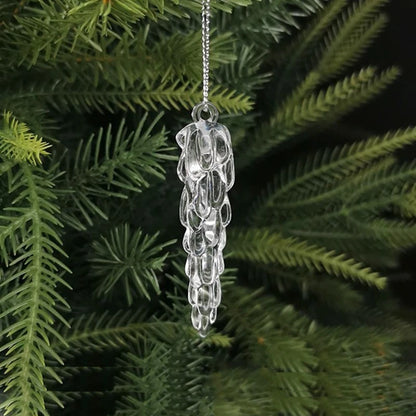 5/10Pcs Christmas Decoration Crystal Snowflake Hanging Xmas Tree Pendant Ornaments for Home Decor Party 2025 New Year Supplies