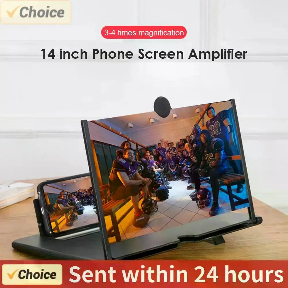 8/14 Inch 3D Screen Amplifier Mobile Phone Screen Video Magnifier for Smartphone Enlarged Screen Phone Stand Bracket Mobile