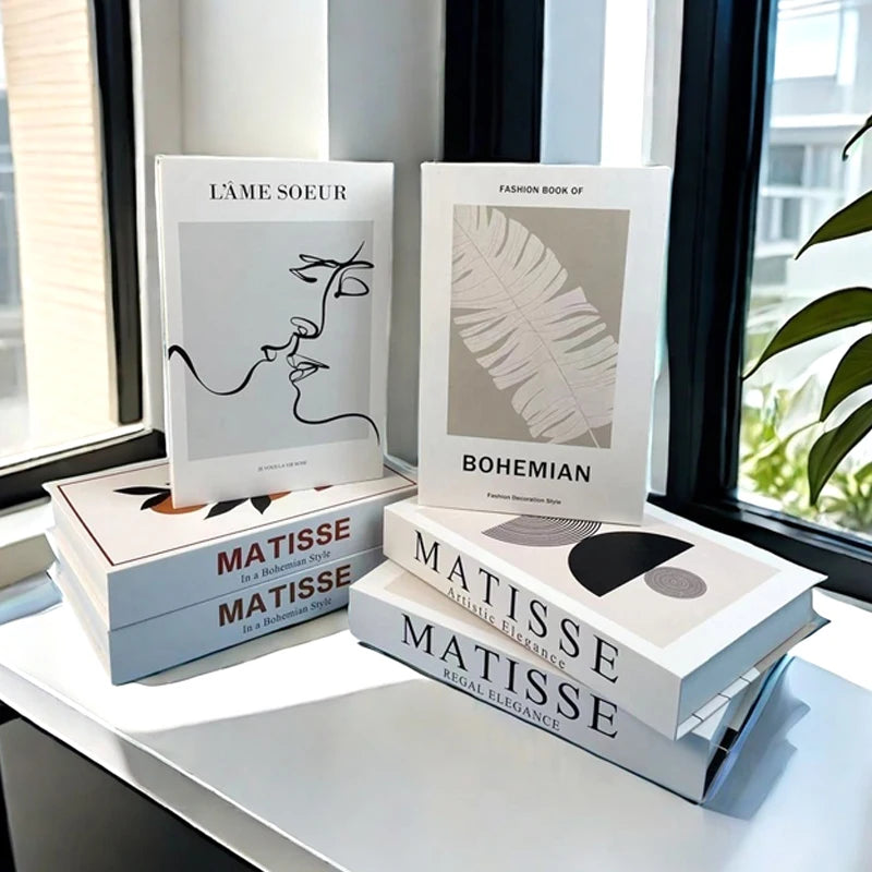 Luxury Fashion Fake Books Nooks Decorative Matisse Coffee Table Decoration Storage Box Bookshelf Bedroom Aesthetic Home Decor