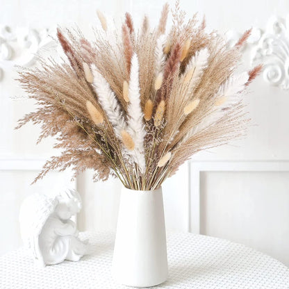 85 Pcs Natural Dried Pampas Grass Boho Home Decor Dried Flowers for Wedding Floral Arrangements Wall Bathroom Décor Spring Decor